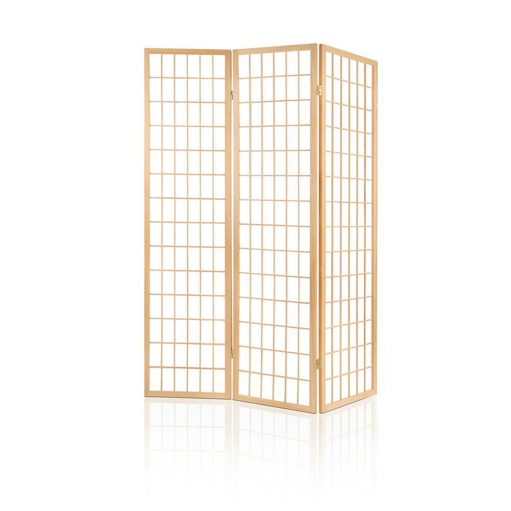 Artiss 3 Panel Room Divider Screen 131x179cm Natural-2