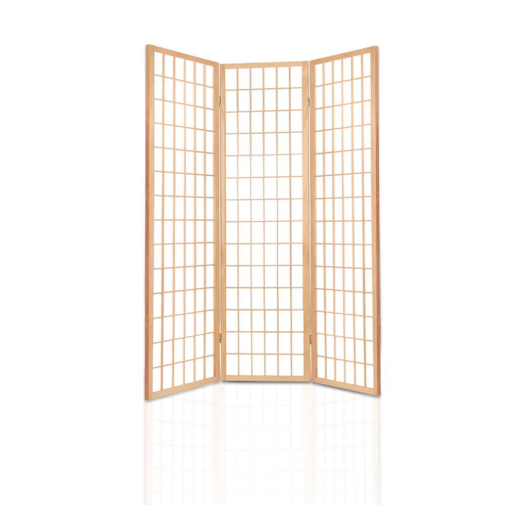 Artiss 3 Panel Room Divider Screen 131x179cm Natural-3