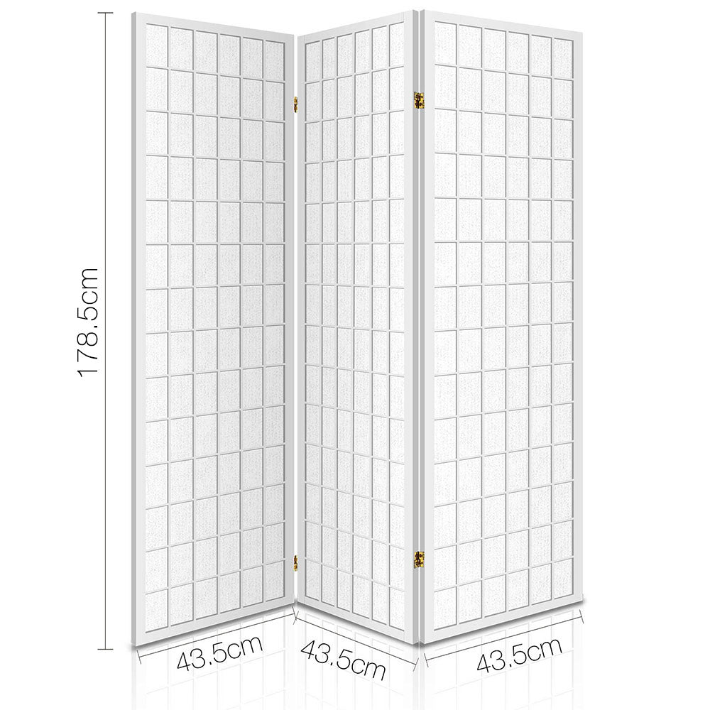 Artiss 3 Panel Room Divider Screen 131x179cm White-1