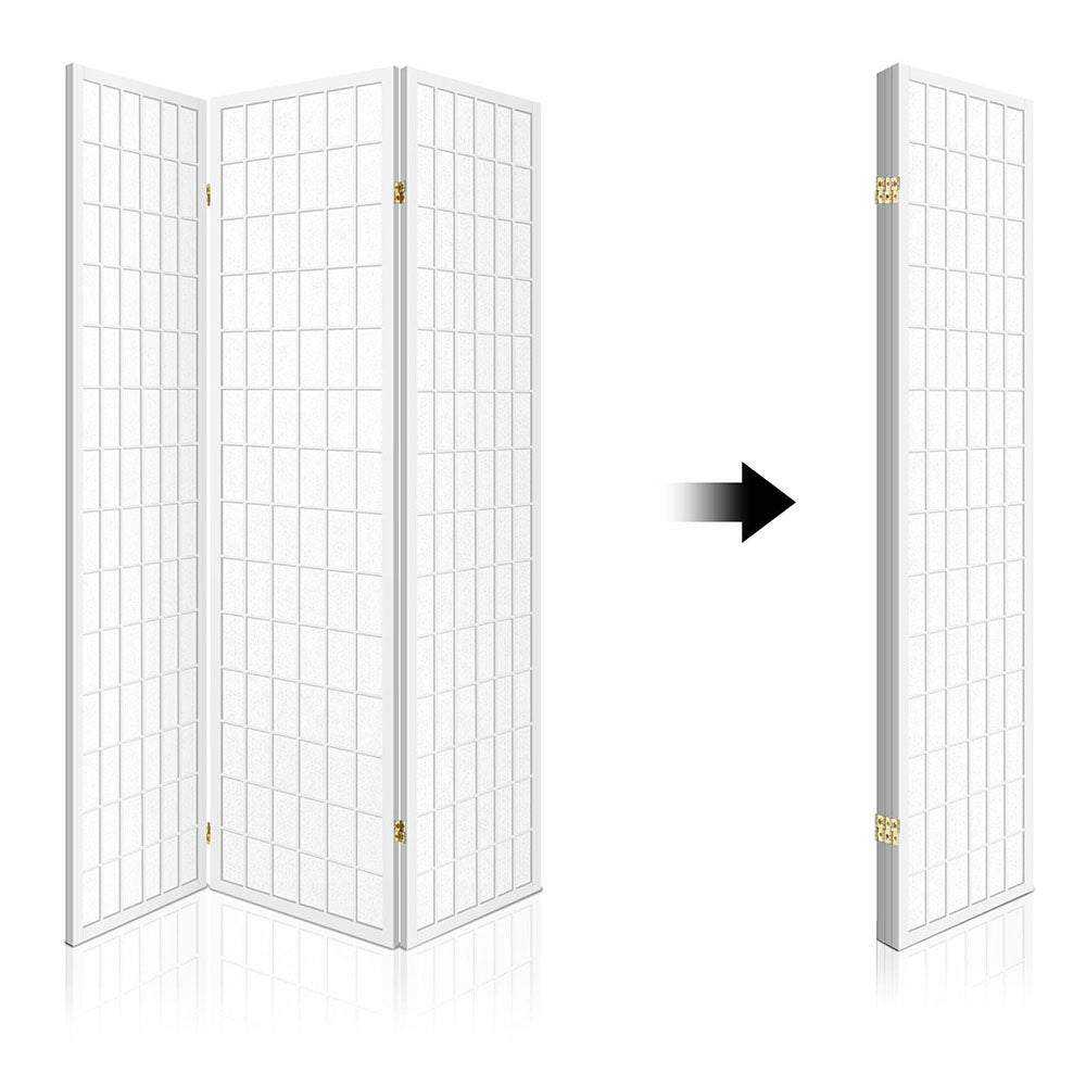 Artiss 3 Panel Room Divider Screen 131x179cm White-2