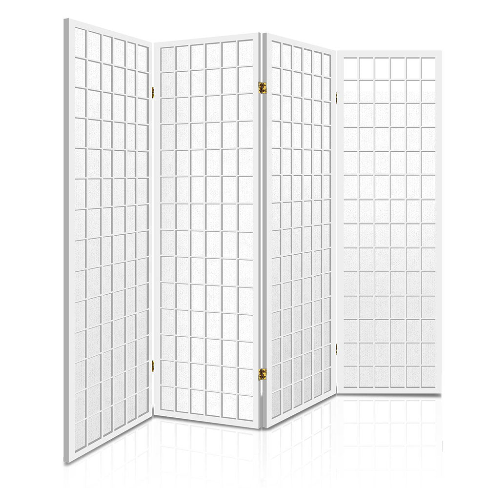 Artiss 4 Panel Room Divider Screen 174x179cm White-0