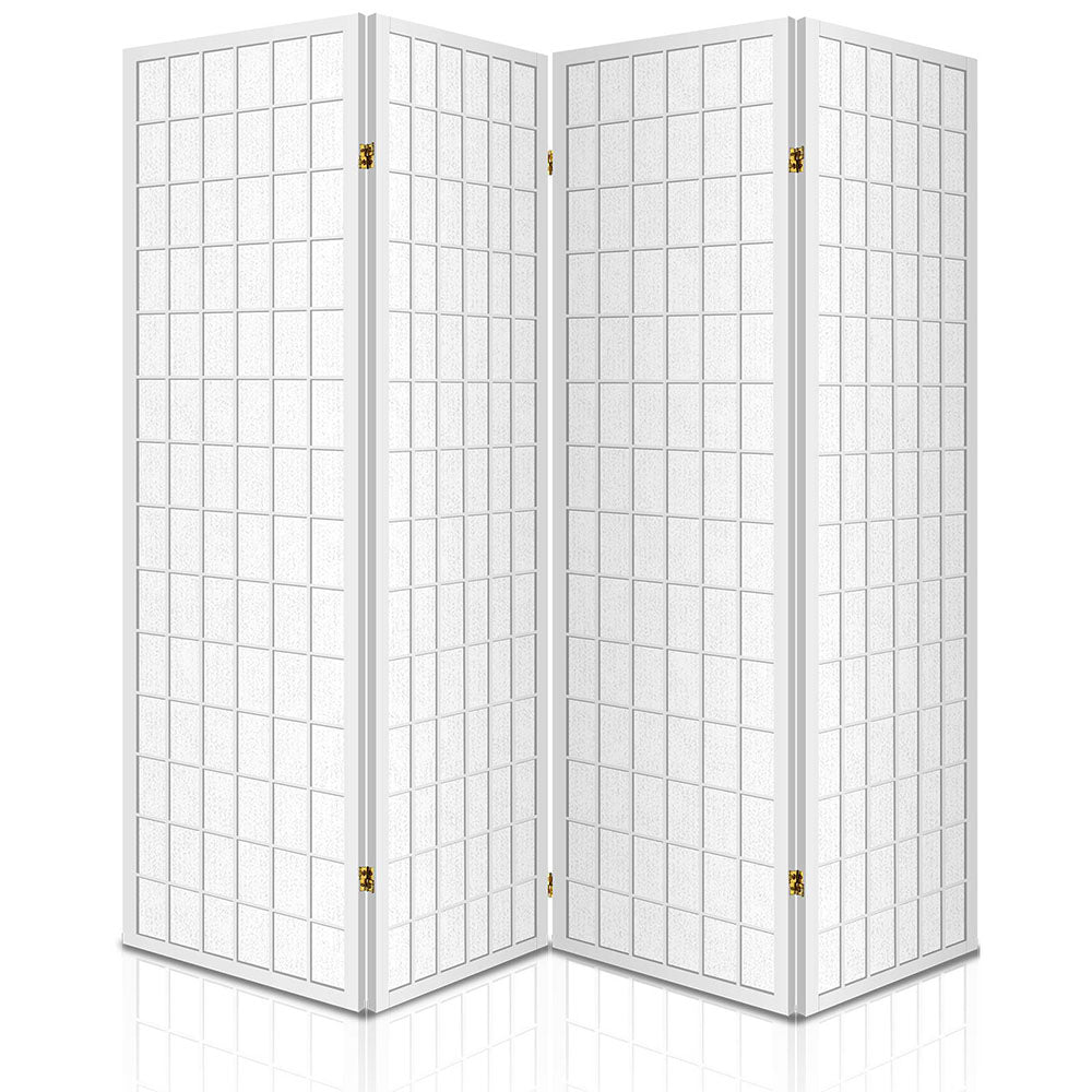 Artiss 4 Panel Room Divider Screen 174x179cm White-2