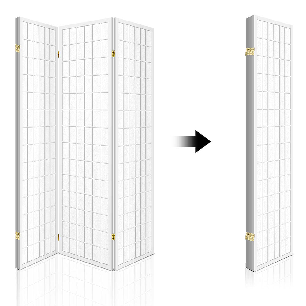 Artiss 4 Panel Room Divider Screen 174x179cm White-3