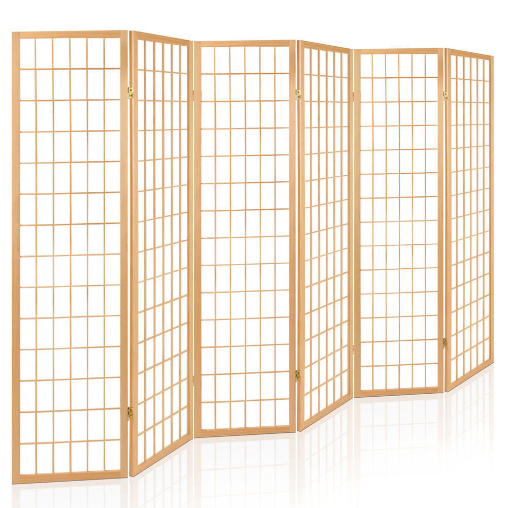 Artiss 6 Panel Room Divider Screen 261x179cm Natural-0