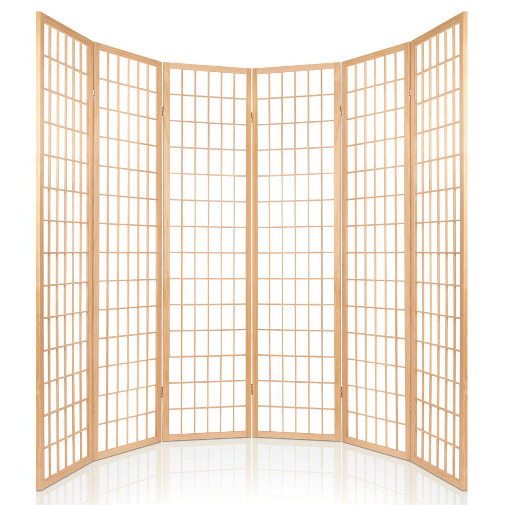 Artiss 6 Panel Room Divider Screen 261x179cm Natural-4