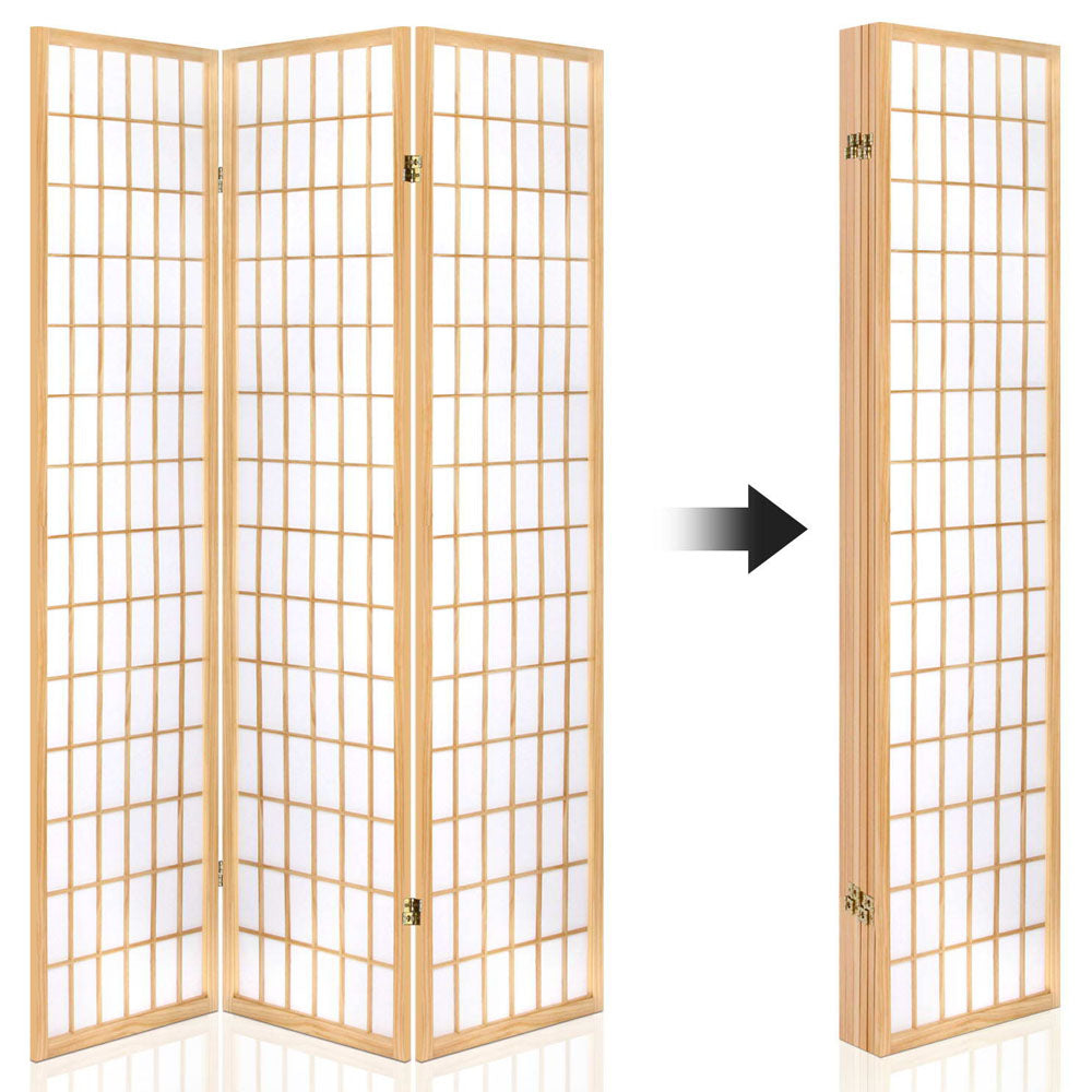 Artiss 6 Panel Room Divider Screen 261x179cm Natural-3