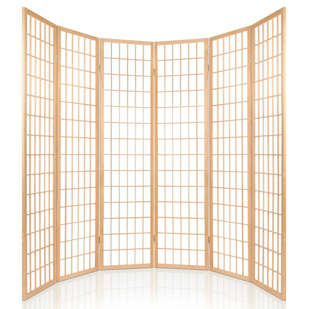 Artiss 6 Panel Room Divider Screen 261x179cm Natural-4