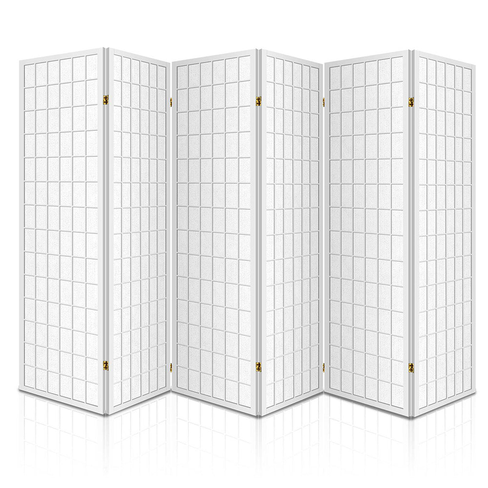 Artiss 6 Panel Room Divider Screen 261x179cm White-2