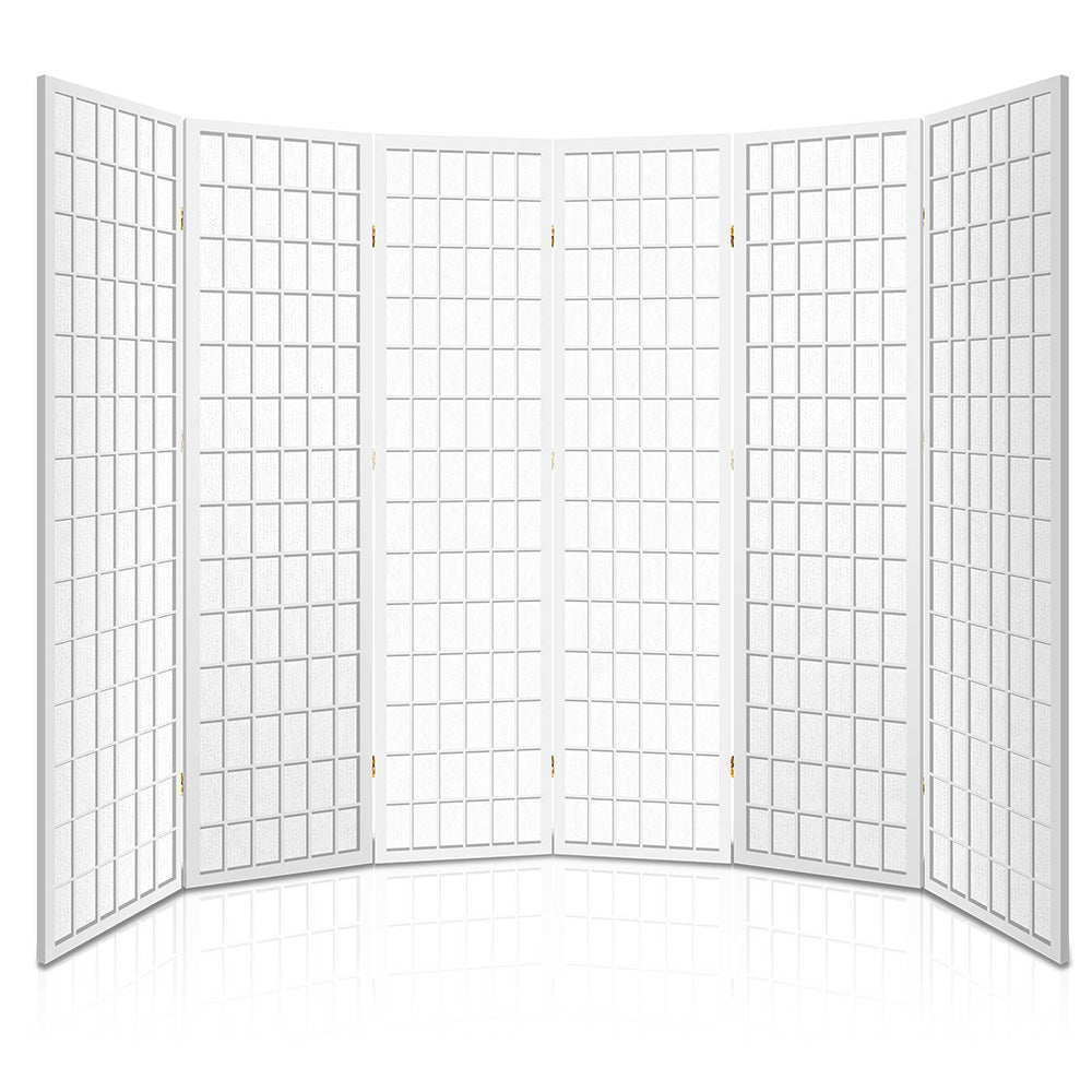 Artiss 6 Panel Room Divider Screen 261x179cm White-3