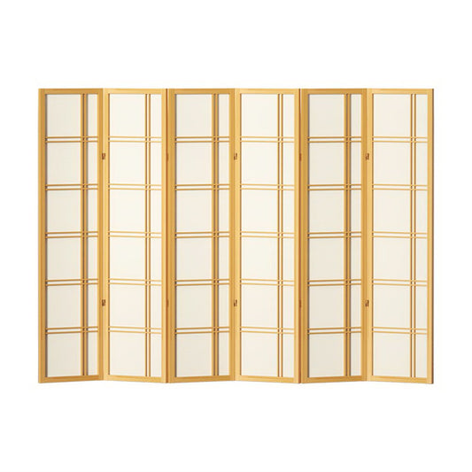 Artiss 6 Panel Room Divider Screen 265x179cm Nova Natural-0