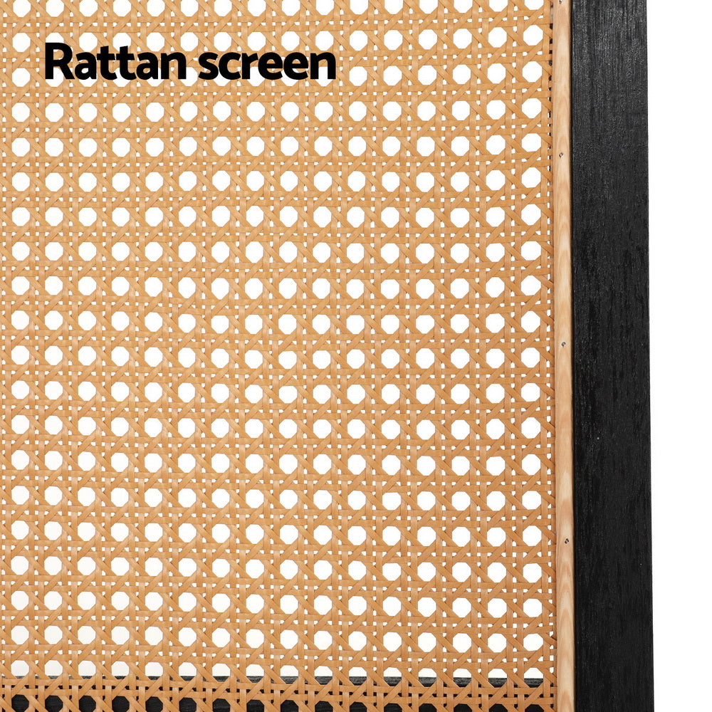 Artiss 3 Panel Room Divider Screen 151x180cm Rattan Brown-5