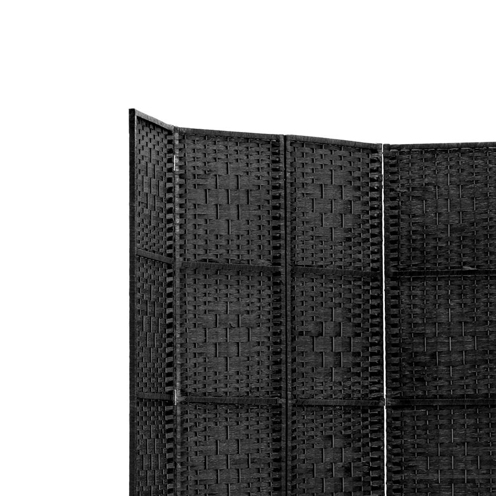 Artiss 6 Panel Room Divider Screen 245x170cm Woven Black-4