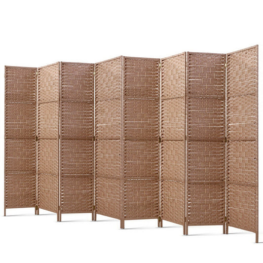 Artiss 8 Panel Room Divider Screen 326x170cm Woven Natural-0