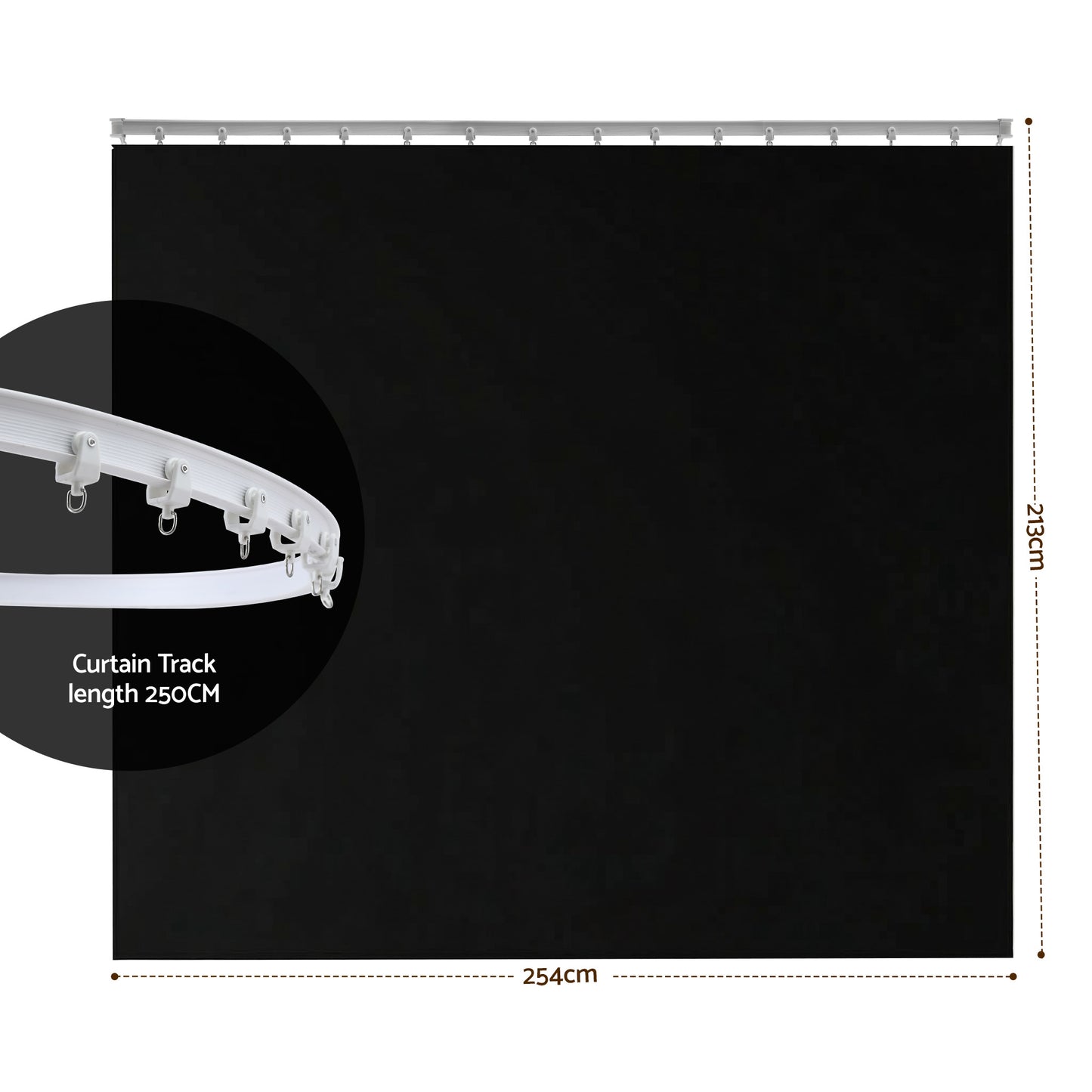 Artiss Room Divider Curtain Ceiling Mounted Track Sets Flexible Black