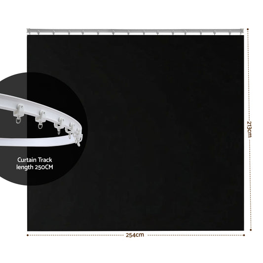 Artiss Room Divider Curtain Ceiling Mounted Track Sets Flexible Black