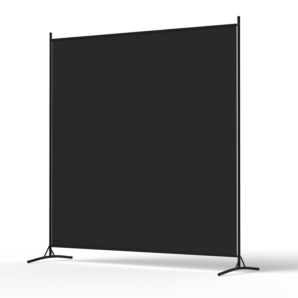 Artiss Room Divider Screen 175x180cm Fabric Black-0