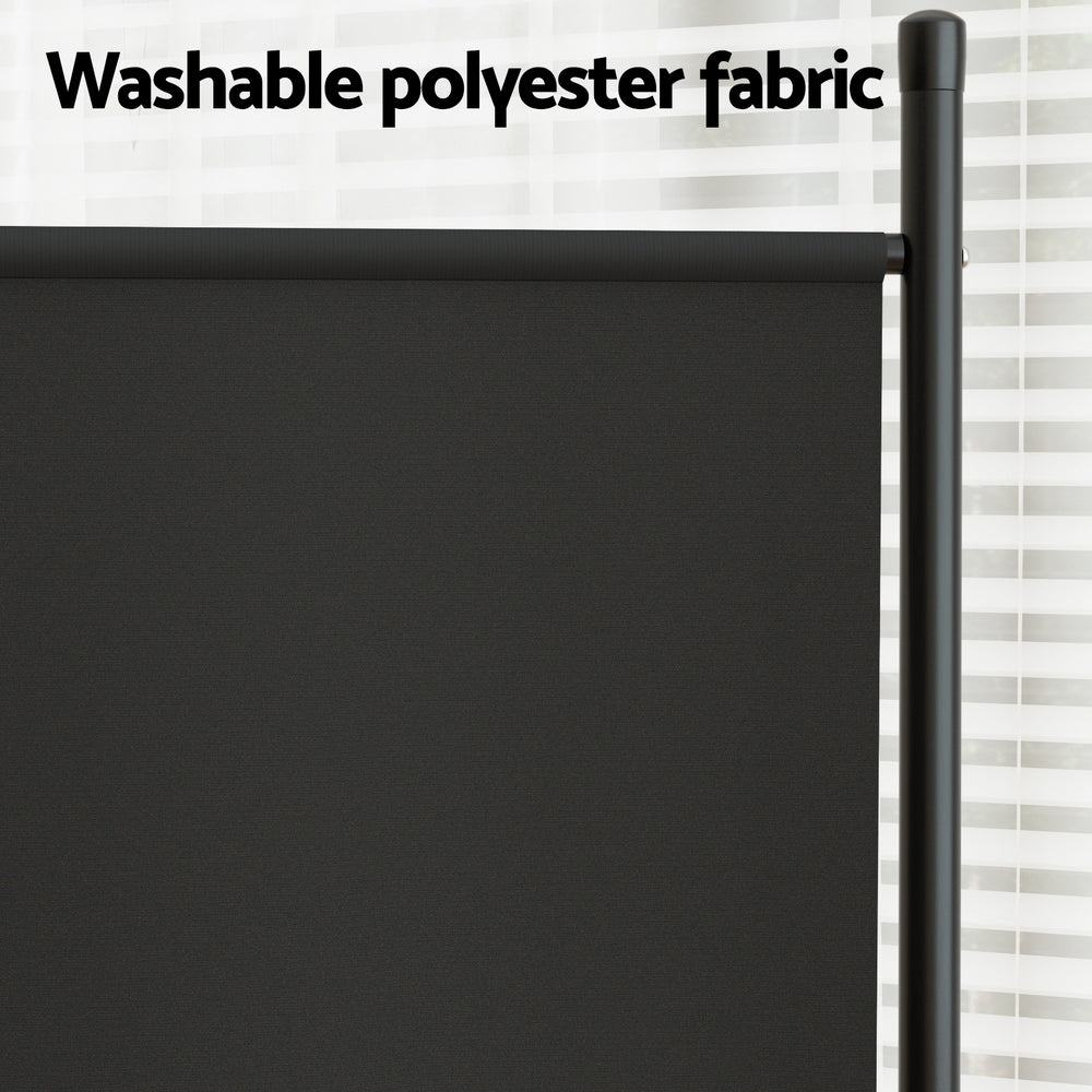 Artiss 3 Panel Room Divider Screen 260x180cm Fabric Black-4
