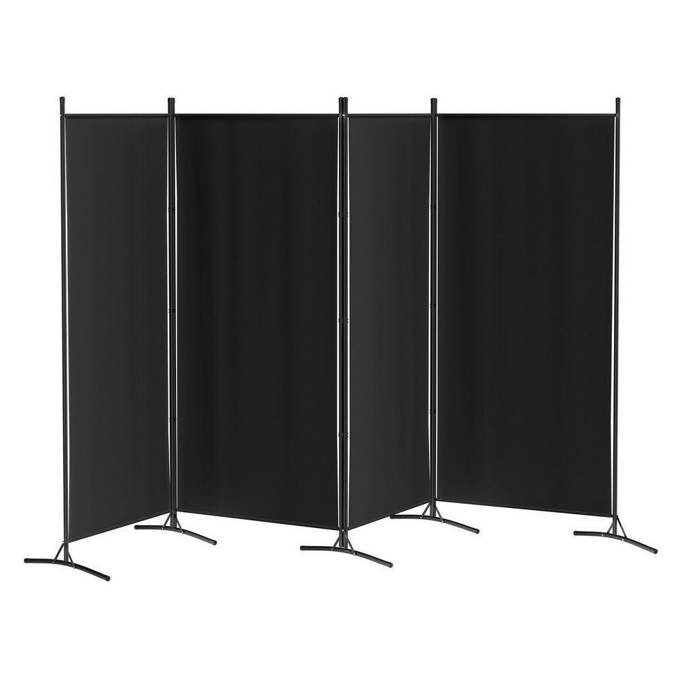 Artiss 4 Panel Room Divider Screen 345x180cm Fabric Black-0