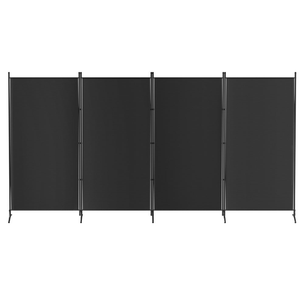 Artiss 4 Panel Room Divider Screen 345x180cm Fabric Black-2
