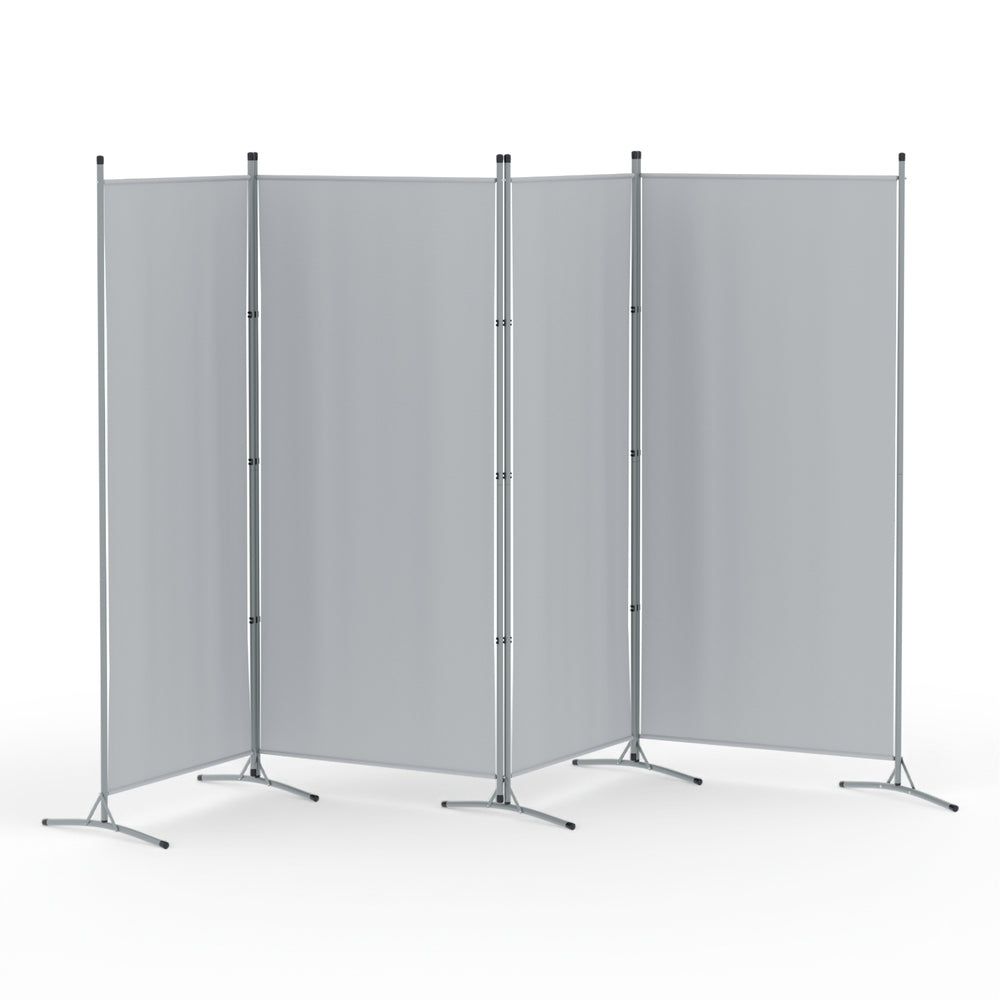 Artiss 4 Panel Room Divider Screen 345x180cm Fabric Grey-0