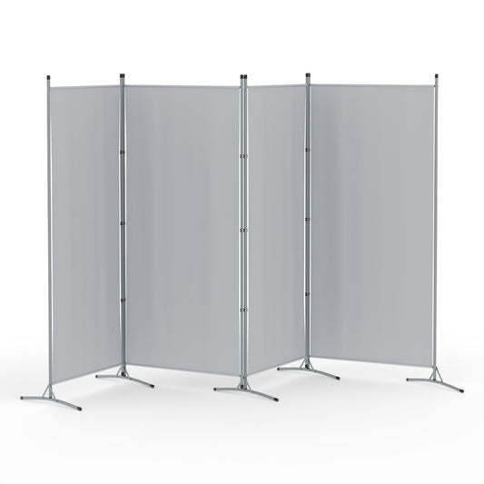 Artiss 4 Panel Room Divider Screen 345x180cm Fabric Grey-0