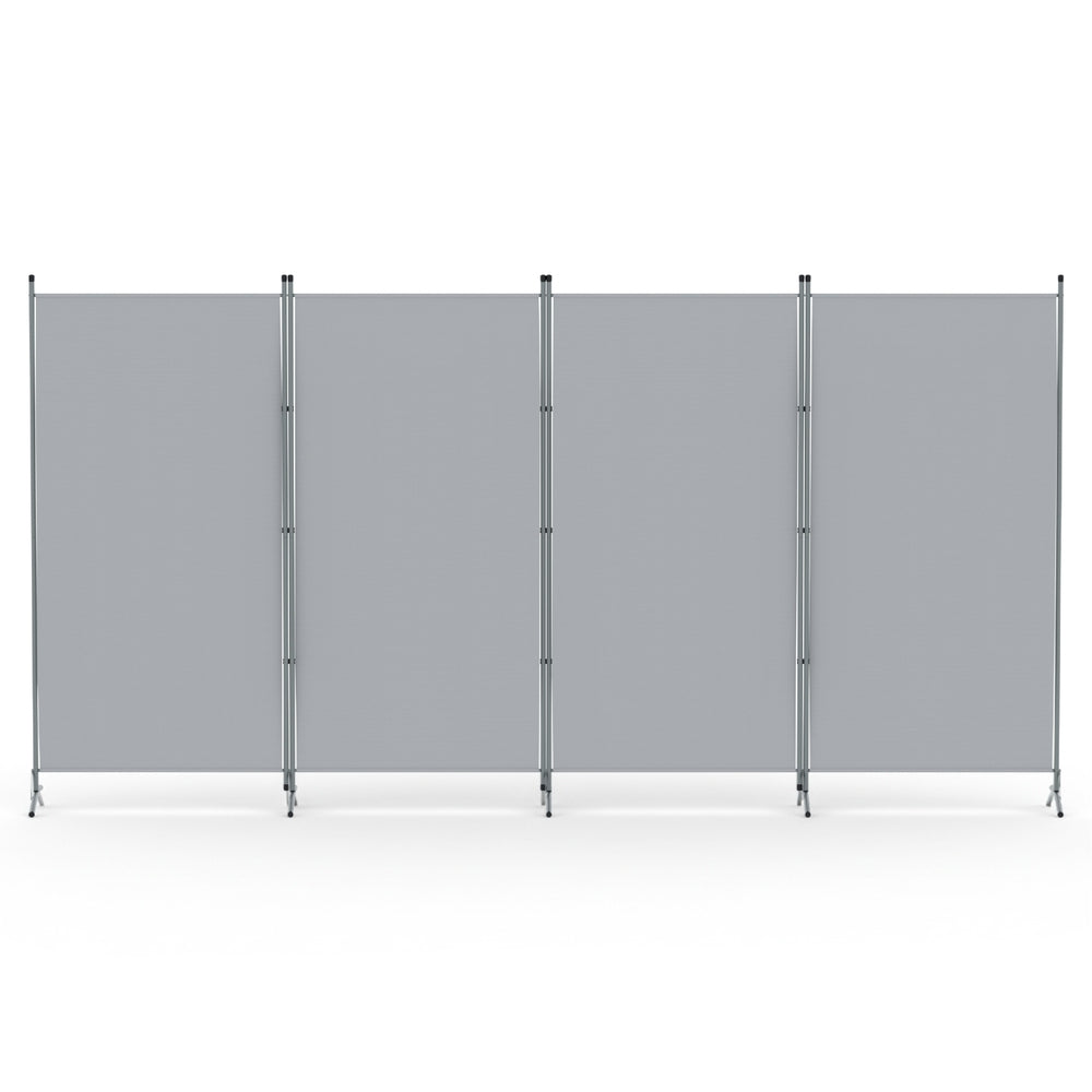 Artiss 4 Panel Room Divider Screen 345x180cm Fabric Grey-2