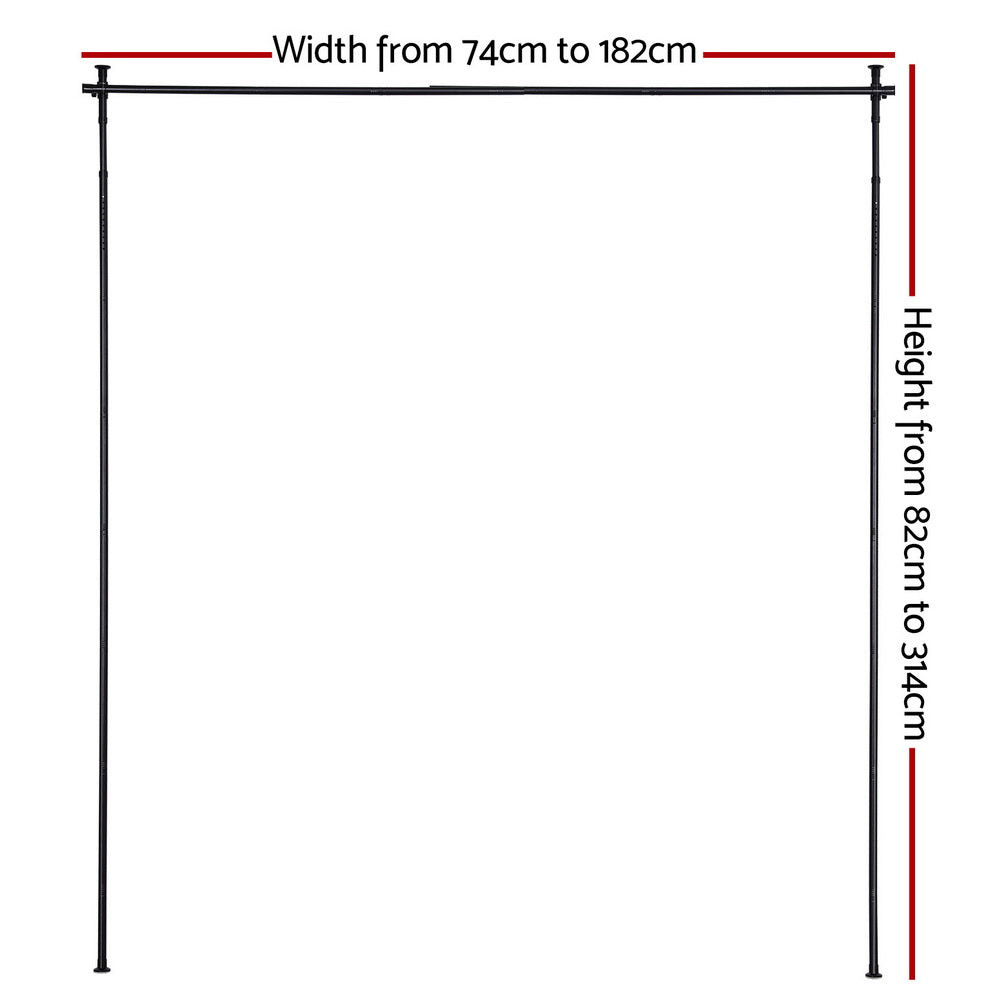 Artiss Room Divider Curtain Rod Extendable Black-1