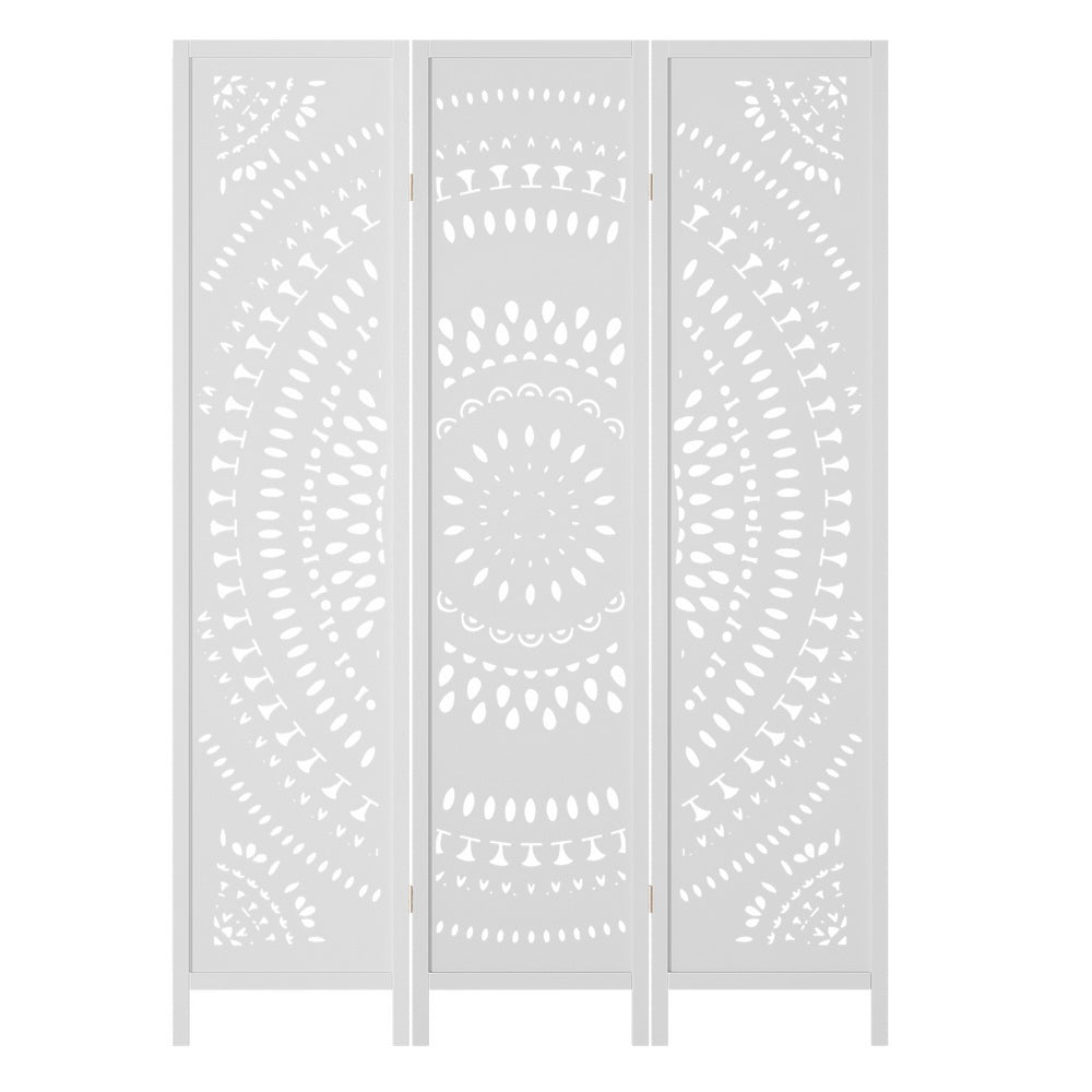 Artiss 3 Panel Room Divider Screen 132x170cm Circle White-2