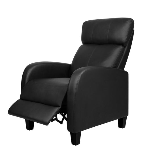 Artiss PU Leather Reclining Armchair - Black-0