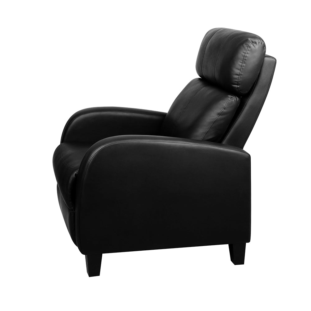 Artiss PU Leather Reclining Armchair - Black-3