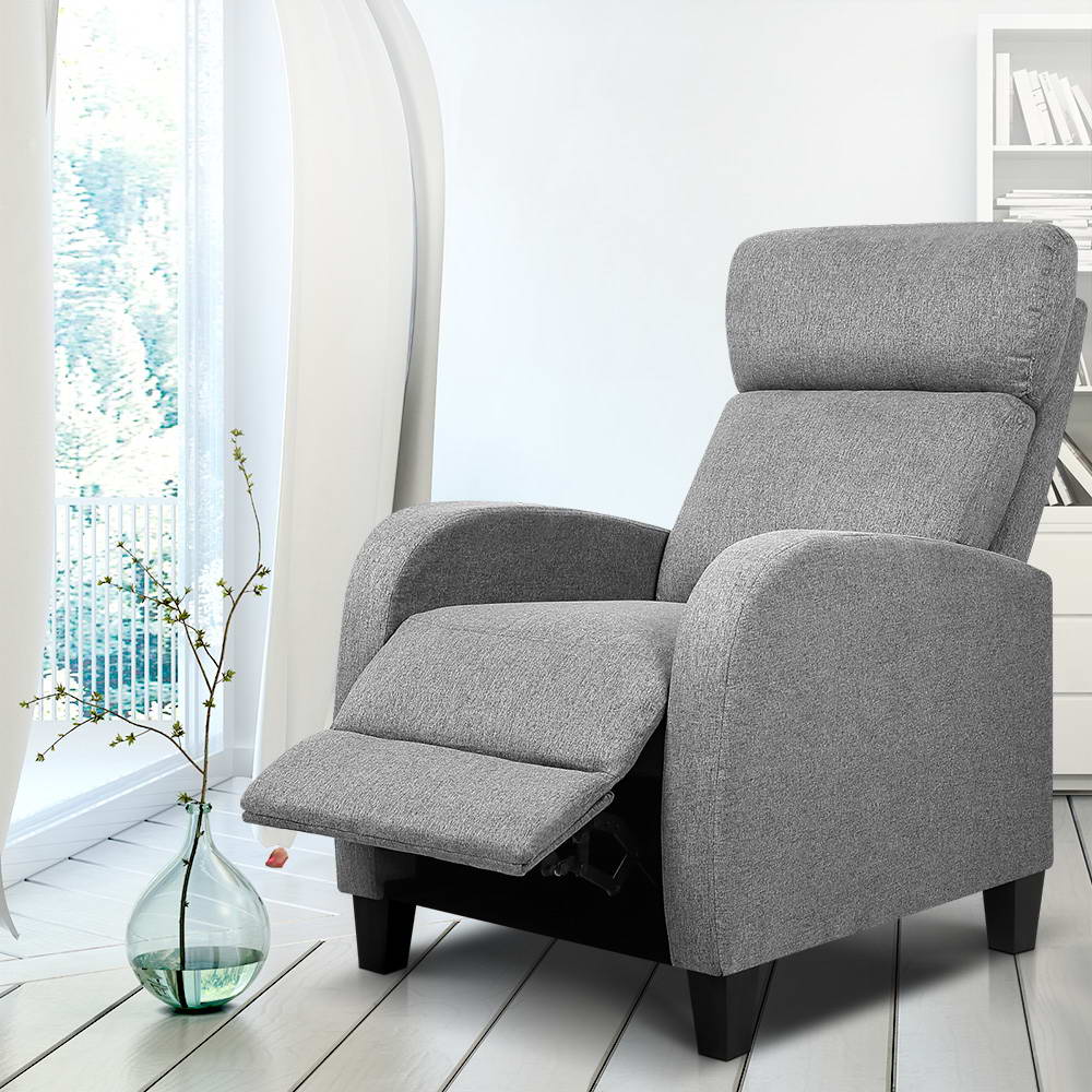 Artiss Fabric Reclining Armchair - Grey-7