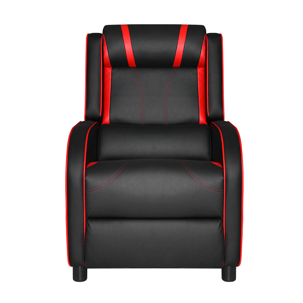 Artiss Recliner Chair Gaming Chair Leather Black Serik-2