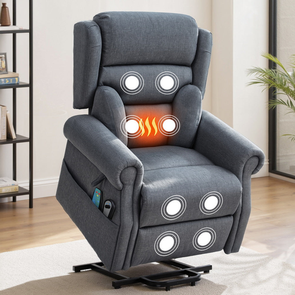 Artiss Electric Recliner Chair Power Lift Massage Heated Recliner Sofa-6