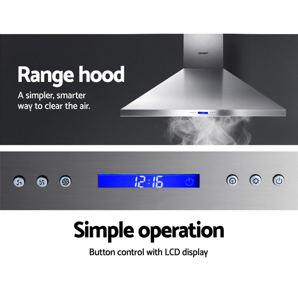 Devanti 1200mm Range Hood 120cm BBQ Commercial Rangehood-2