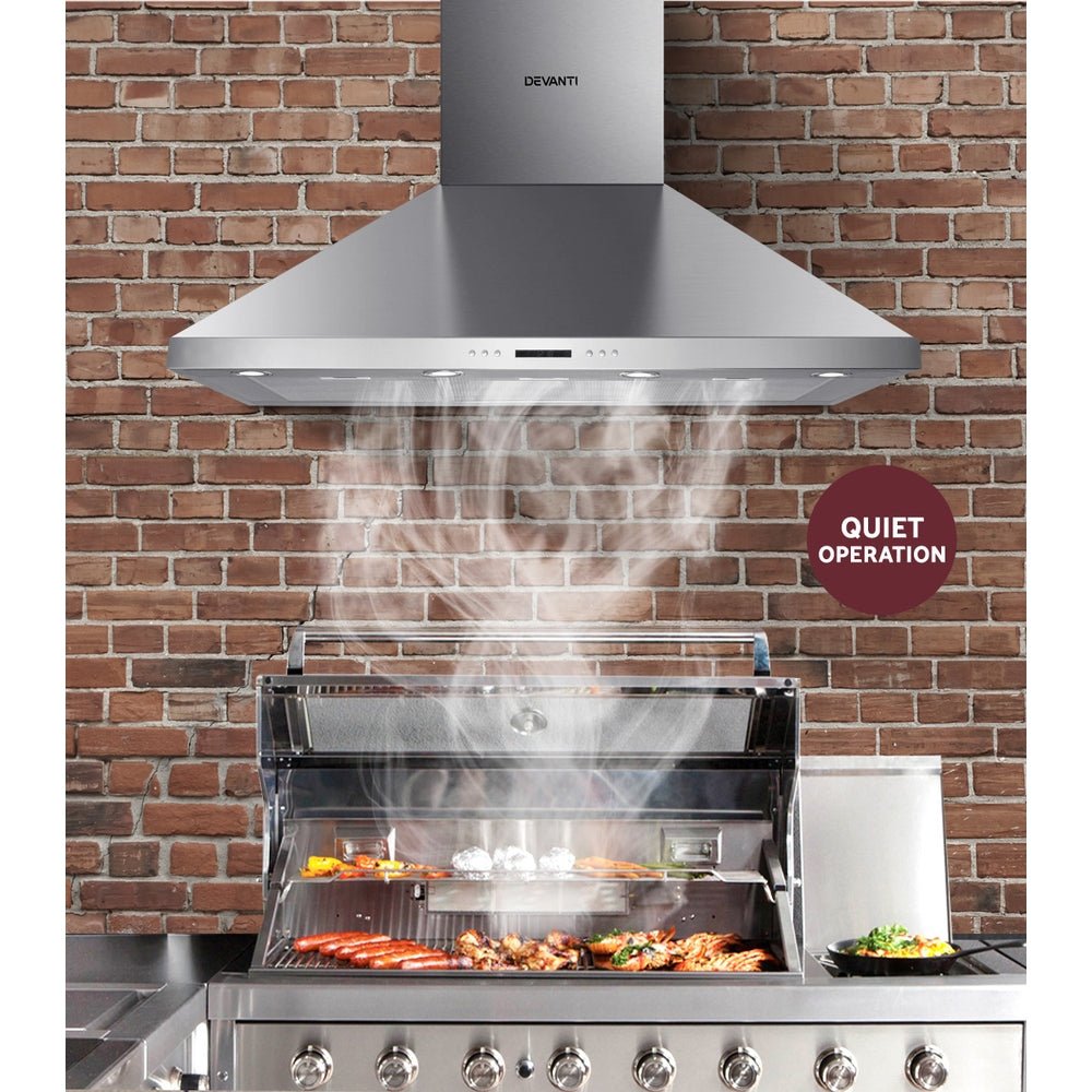 Devanti 1200mm Range Hood 120cm BBQ Commercial Rangehood-4