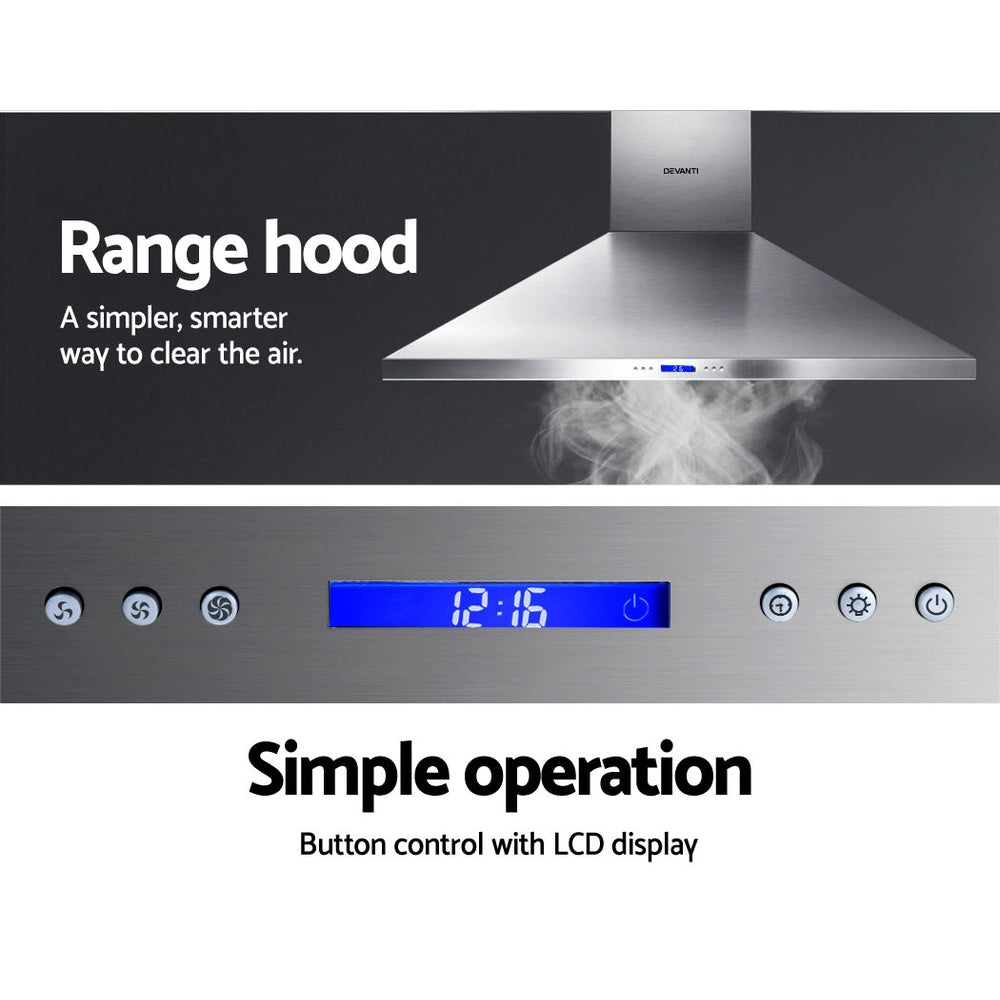 Devanti 1500mm Range Hood 150cm BBQ Commercial Rangehood-2