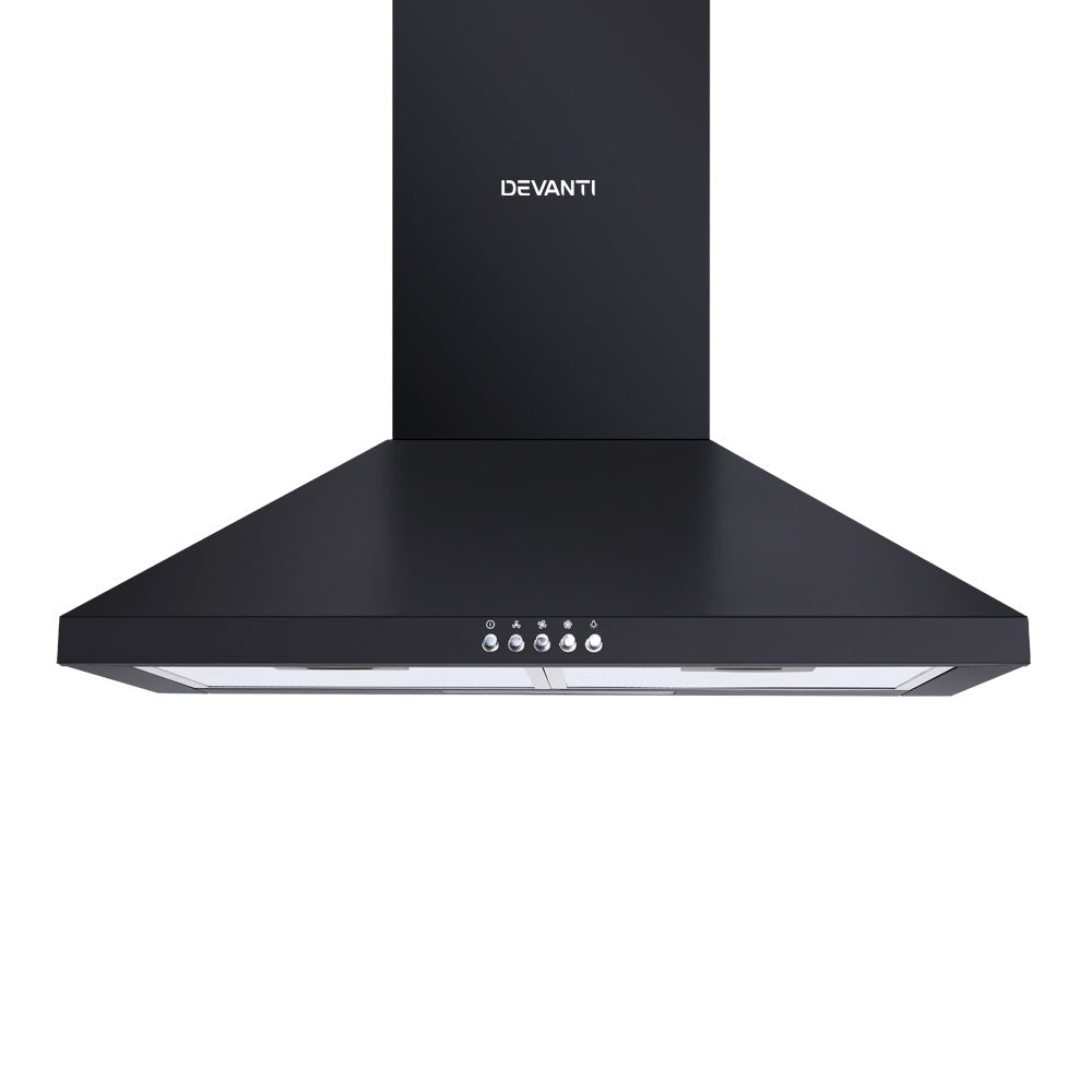 Devanti 600mm Range Hood 60cm Rangehood Black-2