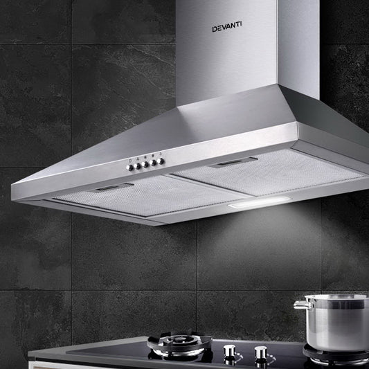 Devanti 600mm Range Hood 60cm Rangehood Stainless Steel-0