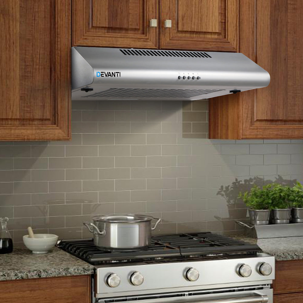 Devanti 600mm Range Hood 60cm Rangehood Stainless Steel-6