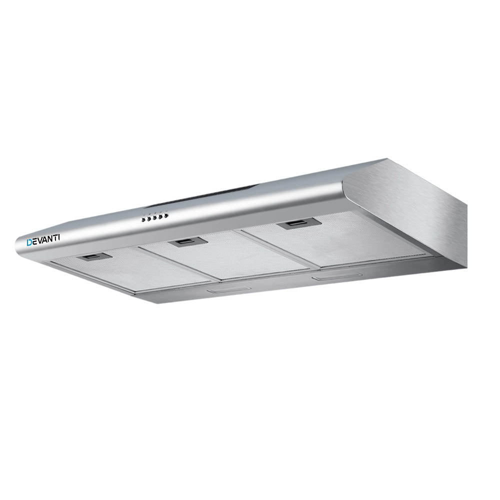 Devanti 900mm Range Hood 90cm Rangehood Stainless Steel-0