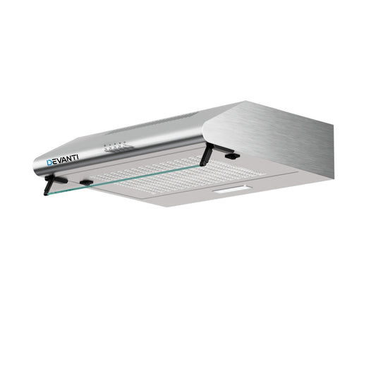 Devanti 600mm Range Hood 60cm Rangehood Kitchen Canopy LED Light Stainless Steel-0