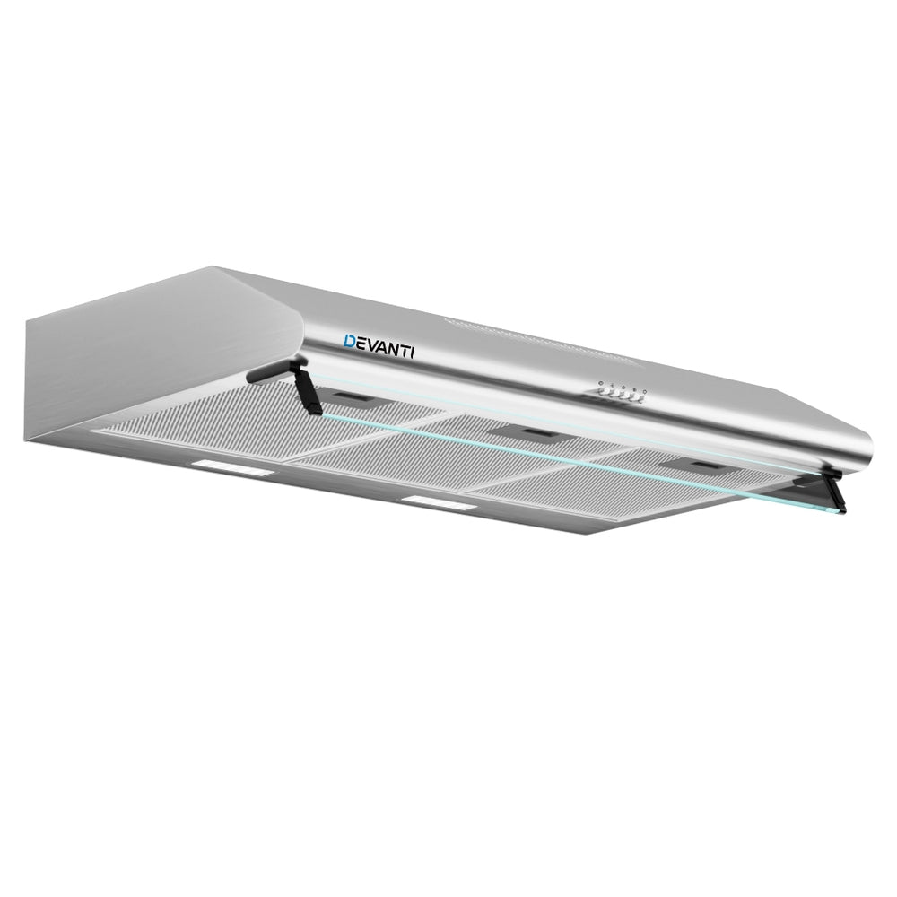 Devanti 900mm Range Hood 90cm Rangehood Stainless Steel-2