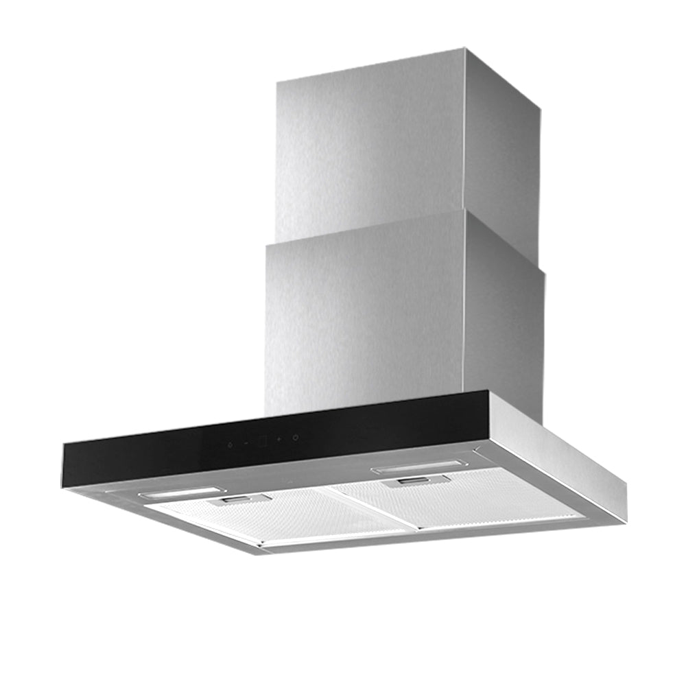 Devanti 600mm Range Hood 60cm Rangehood Glass Stainless Steel-0