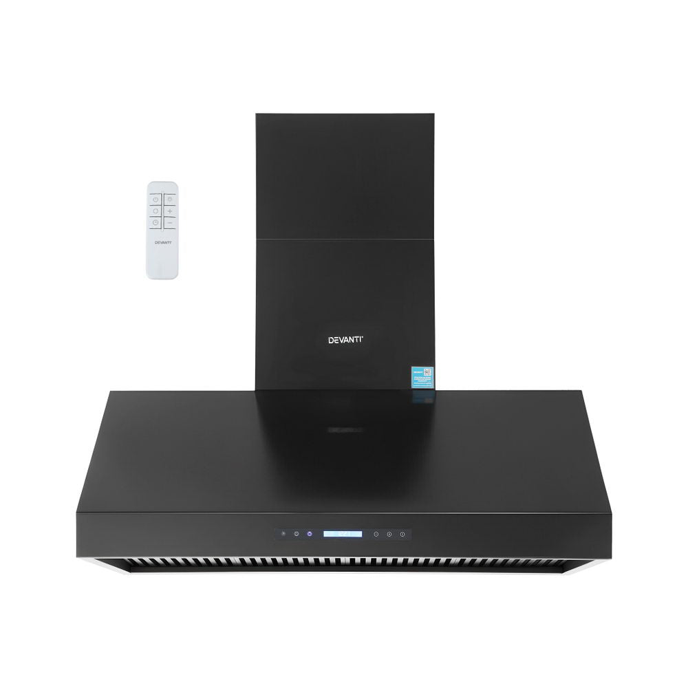 Devanti 1200mm Commercial BBQ Range Hood Dual Motor W/ Remote Control Black-1