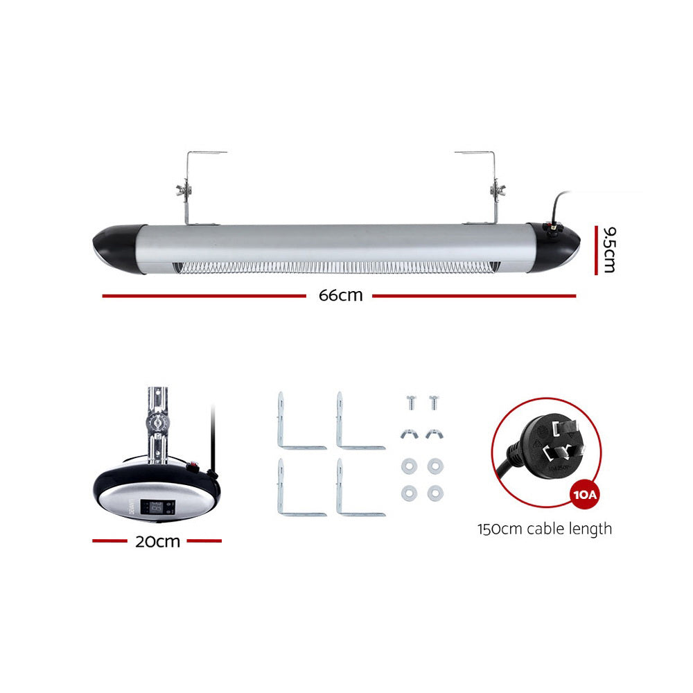 Devanti Electric Strip Heater Radiant Heaters 1500W-1