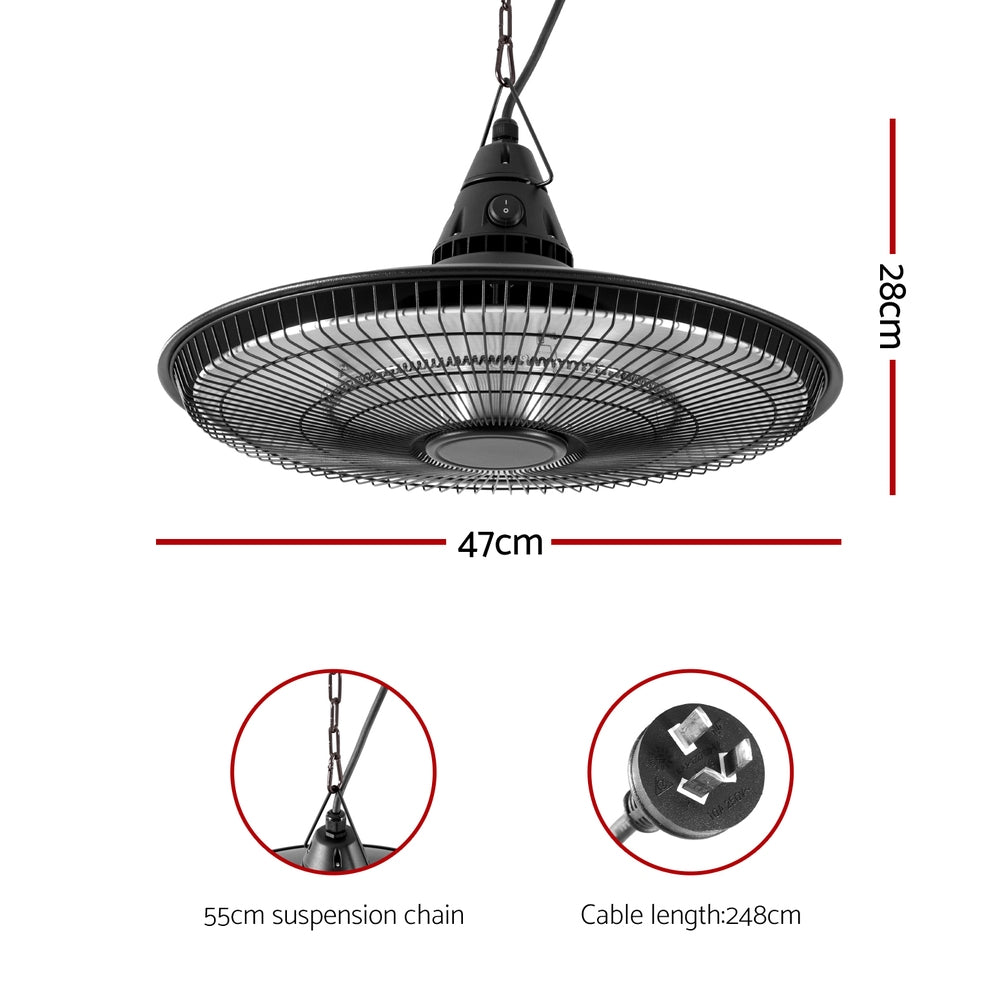 Devanti 1500W Hanging Electric Patio Heater-1
