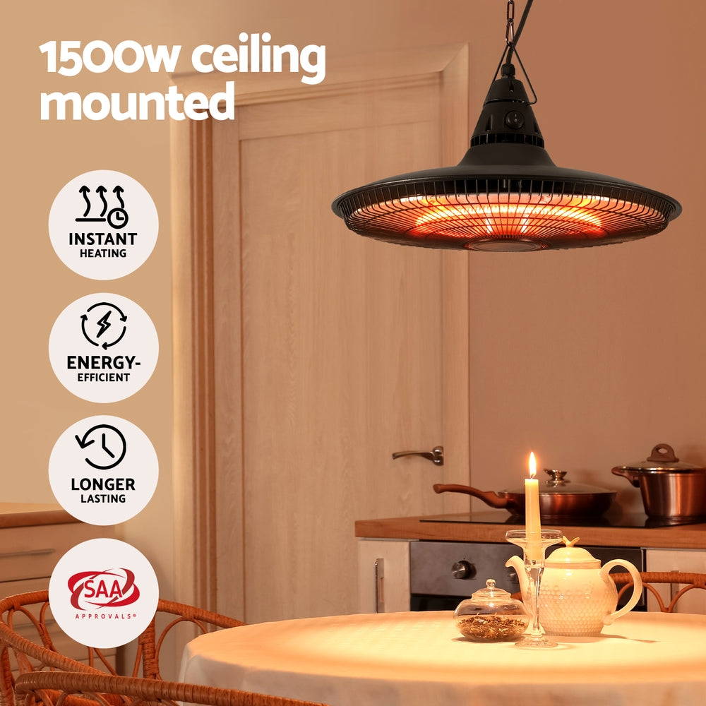 Devanti 1500W Hanging Electric Patio Heater-4