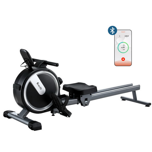 Everfit 16 Level Magnetic Rowing Machine for Home with App Connect Black-0