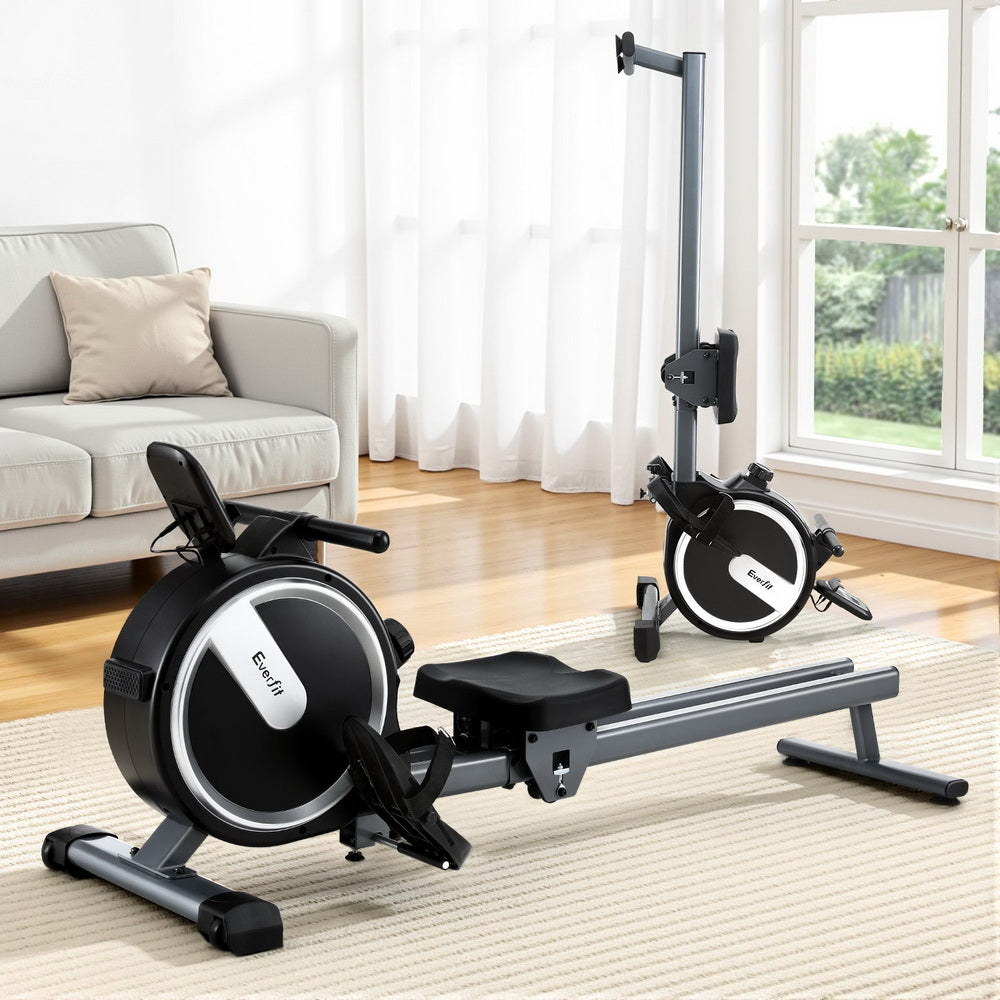 Everfit 16 Level Magnetic Rowing Machine for Home with App Connect Black-6