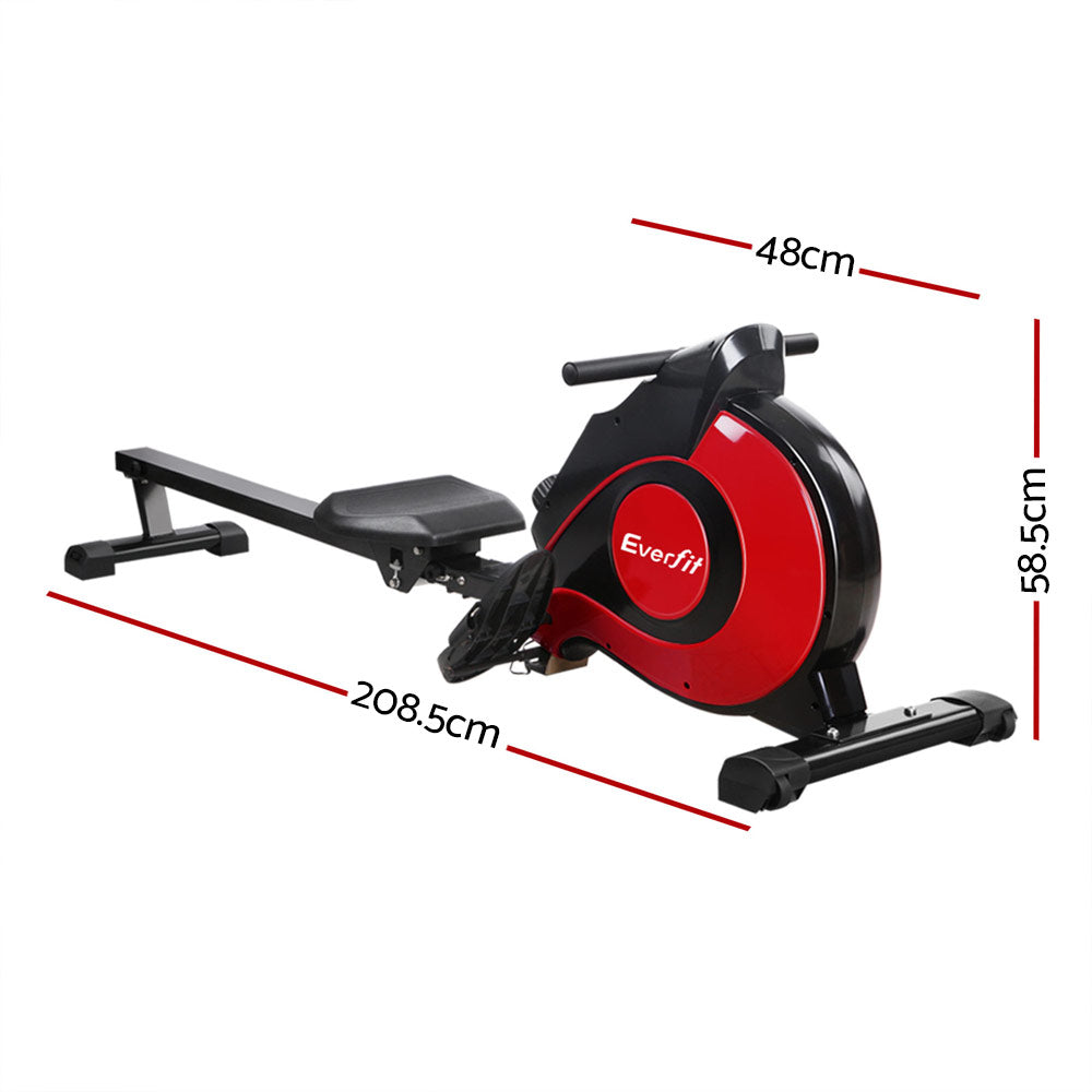 Everfit Rowing Machine Rower Magnetic Resistance Exercise Gym Home Cardio Red-1